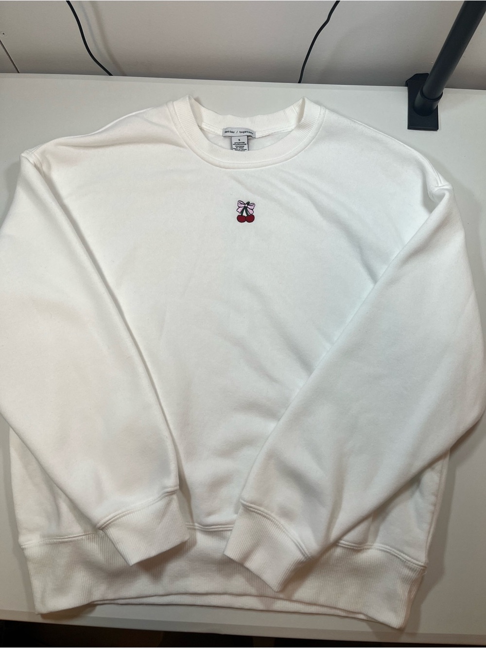 Better Together Cherry Embroidered Crewneck Sweatshirt Women’s Small